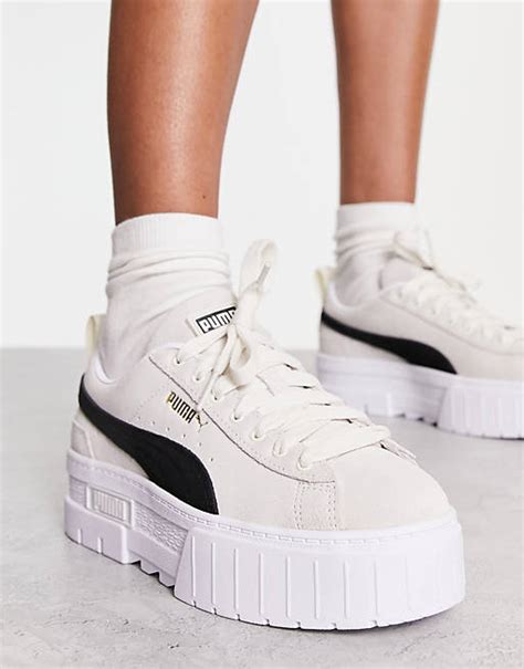 Puma mayze platform trainers in off white | ASOS