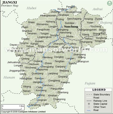 Jiangxi Province Map, Jiangxi China