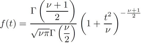 Student's t Distribution Formula