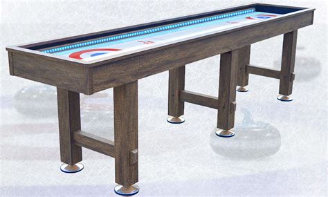 Rustic Curling / Shuffleboard & Dining Top 3 in 1 Game | Cool Curling Canada Shuffleboard Game ...