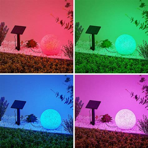 Lindby Hamela decorativa solar LED, RGB, 20cm | Lampara.es