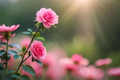 Premium Photo | Pink roses in the garden