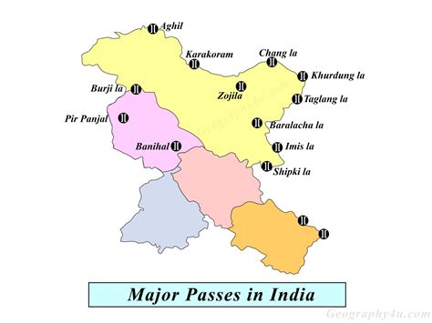 Mountain passes: Important passes in India | Geography4u.com