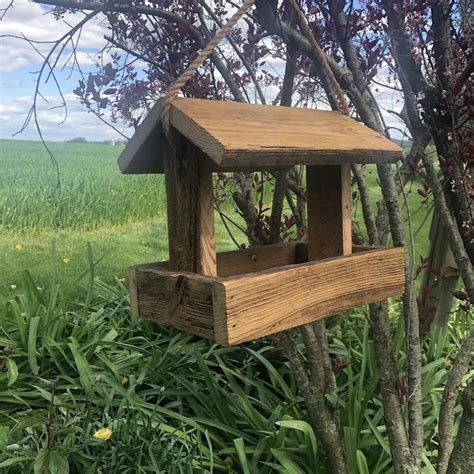 Simple Rustic Bird Feeder Hand Made From Reclaimed Wood | Etsy | Rustic bird feeders, Wood bird ...