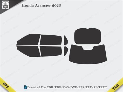 Honda Avancier 2023 Tint Film Cutting Template - ARMOBILESKIN