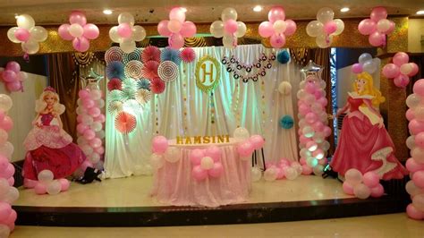 Barbie theme balloon stage decoration for 1st birthday! | Birthday balloon decorations, Girl ...