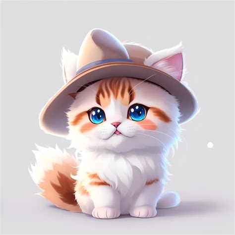 Premium AI Image | cute tiny hyperrealistic Anime Cat