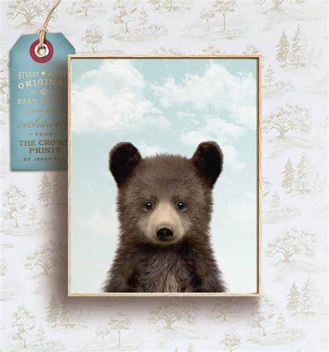 Bear Nursery Art Print, Baby Bear Cub, Girls Nursery Decor, Baby Animal Prints, Woodland Nursery ...