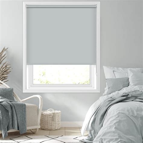 Vitsy Light Grey Blackout Roller Blinds, Thermal Made to Measure & No Drill