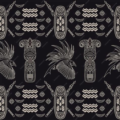 Premium Vector | Ethnic batik papua element pattern 098