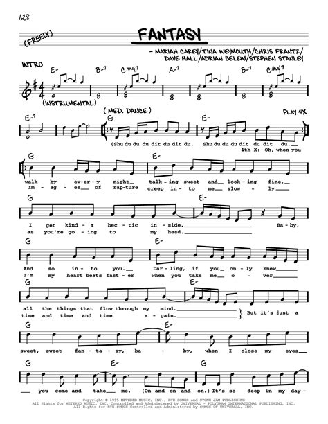 Fantasy by Mariah Carey Sheet Music for Real Book – Melody, Lyrics & Chords at Sheet Music Direct