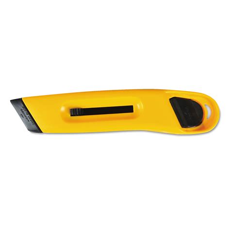 Plastic Utility Knife w/Retractable Blade & Snap Closure, Yellow ...