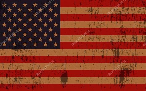 Aged Grunge Textured American Flag Illustration Stock Vector by ...