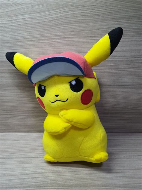 Pikachu with Ash Cap plushie, Hobbies & Toys, Toys & Games on Carousell