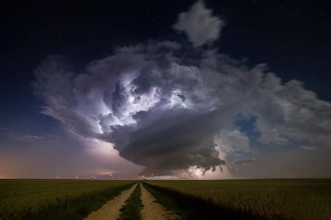 storm, Clouds, Road, Nature, Lightning, Field Wallpapers HD / Desktop ...