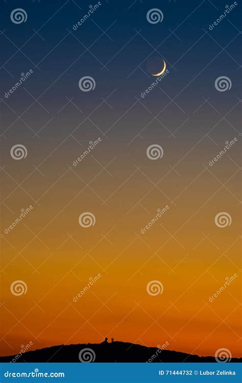 Mountain Silhouette at Sunset Stock Photo - Image of orange, horizon: 71444732