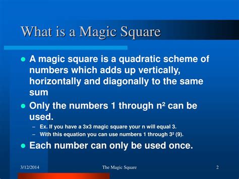 PPT - The Wonderful World of the Magic Square PowerPoint Presentation, free download - ID:431985