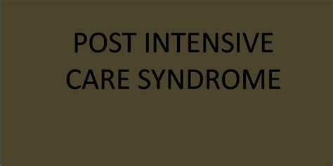 Post-Intensive Care Syndrome | Physical therapy | SOS PHYSIO Rehab