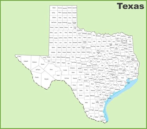 Texas county map - Ontheworldmap.com