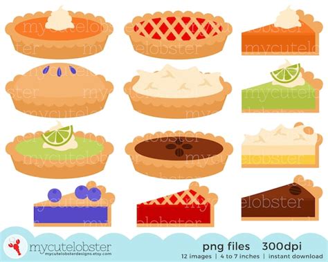 Pies Clipart Set Clip Art Set of Pies Pumpkin Cherry | Etsy Canada