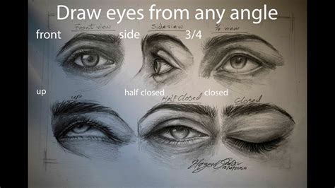 Draw and shade eyes from any angle with one pencil - YouTube