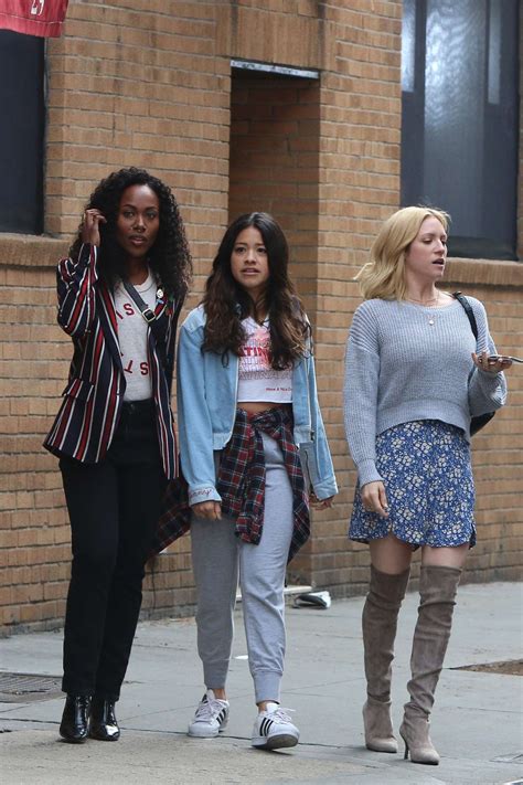 Brittany Snow DeWanda Wise and Gina Rodriguez – On the Set of 'Someone Great' in NY | GotCeleb