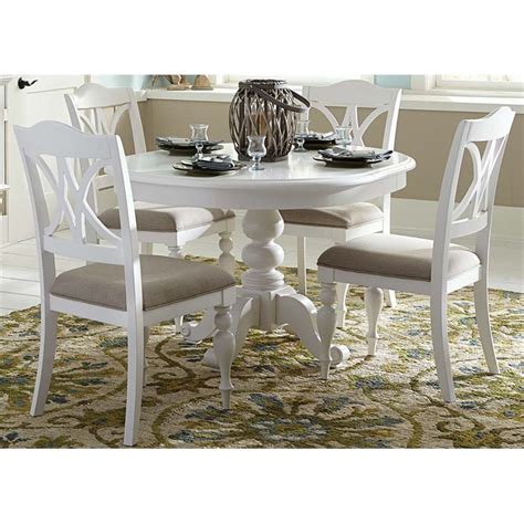 Liberty Furniture Summer House I 5 Piece Round Dining Set in White - Walmart.com