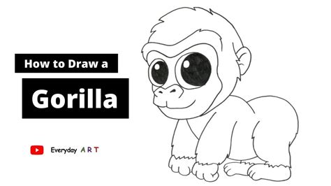 Baby Gorilla Drawing Cartoon