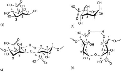 Structures of alginate epimers: (a) β -D-mannuronic acid; and (b) α ...