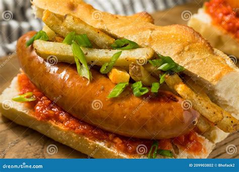 Homemade Merguez Frites Sausage Sandwich Stock Photo | CartoonDealer ...