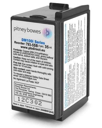 DM100i Ink Cartridge - Pitney Bowes DM100i Cartridge - Pitney Bowes 793-5sb Franking Machine Ink