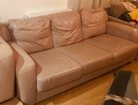 ** Free for collection ** Dfs leather sofa and electric recliner | in ...