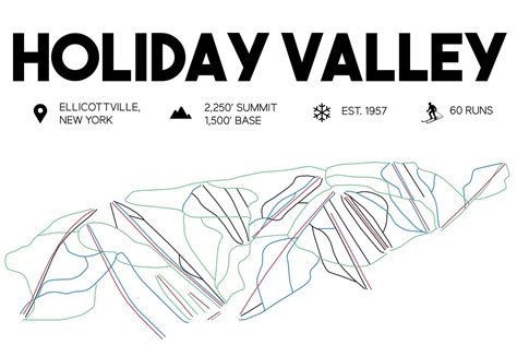 Holiday Valley Printable Ski Resort Map - Etsy