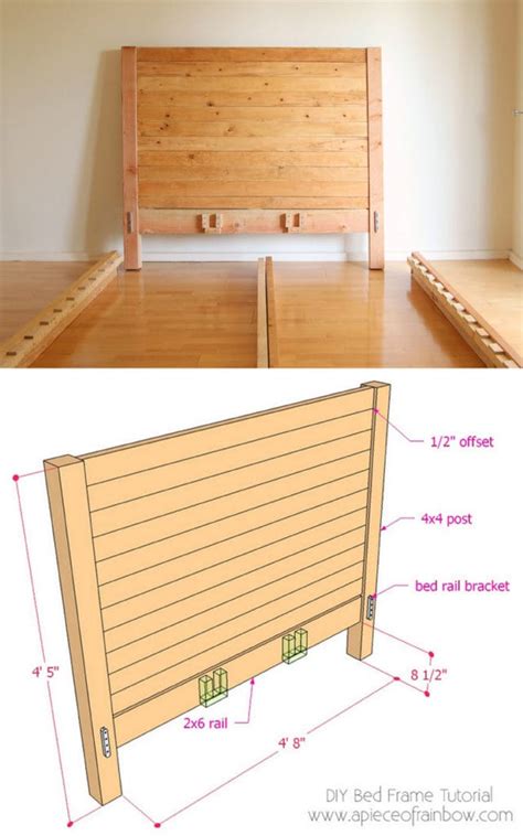 DIY Bed Frame & Wood Headboard ($1500 Look for $100!) - A Piece Of Rainbow