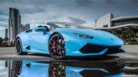 2016 Lamborghini Huracán LP 610-4 Spyder (Light Blue in Miami) - Front Three-Quarter | HD ...