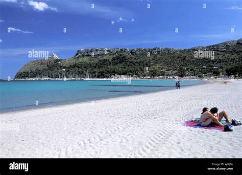 Poetto beach Cagliari Sardinia Italy Stock Photo - Alamy