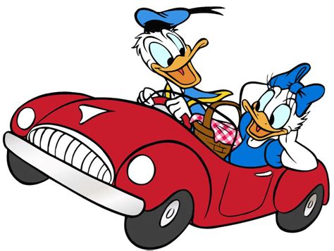 Disney's Daisy & Donald Duck Driving Car Clipart Image --> Disney ... | Donald and daisy duck ...