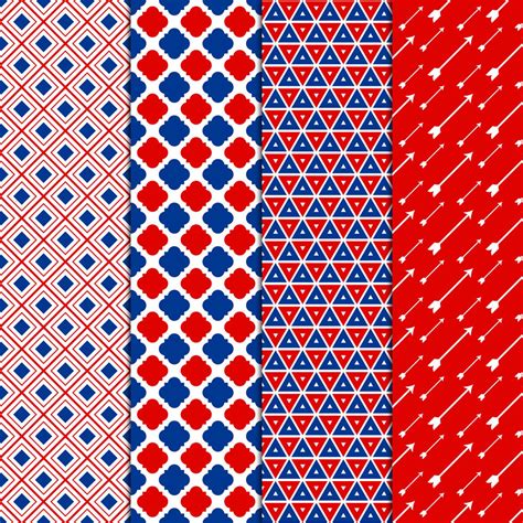 Red White & Blue Patterns 20 Digital Papers 12x12 | Etsy