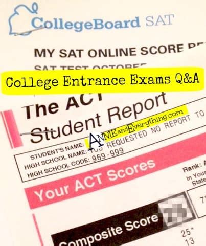 College Entrance Exams Q&A ~ Annie and Everything