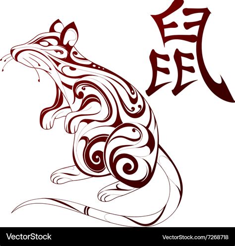 Rat as symbol for chinese zodiac Royalty Free Vector Image