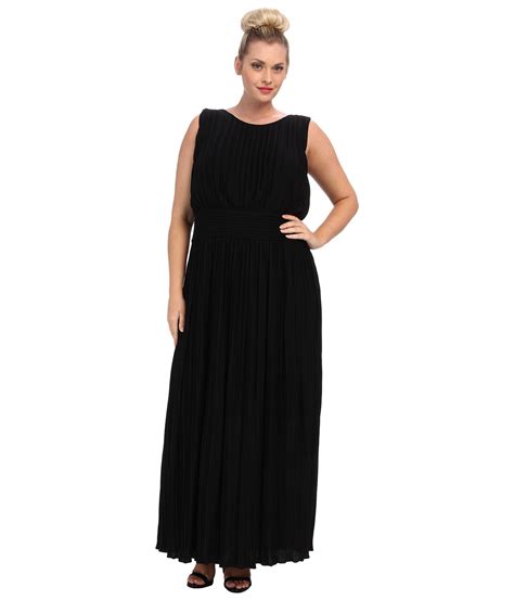 Calvin Klein Plus Plus Size Pleated Maxi Dress Eggshell - Zappos.com ...