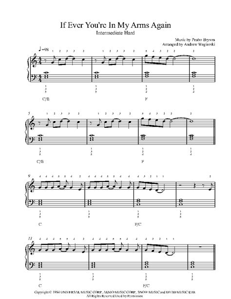 If Ever You're In My Arms Again by Peabo Bryson Sheet Music & Lesson | Intermediate Level