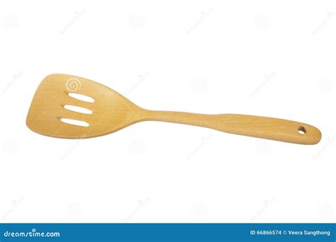 Wooden Kitchen Tool (flipper Used in Frying) Isolated on White B Stock Photo - Image of flipper ...