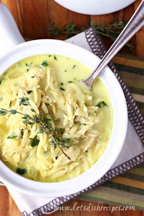 Lemon Chicken Orzo Soup | Let's Dish Recipes