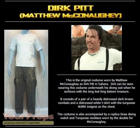 Sahara Dirk Pitt NUMA costume original movie costume