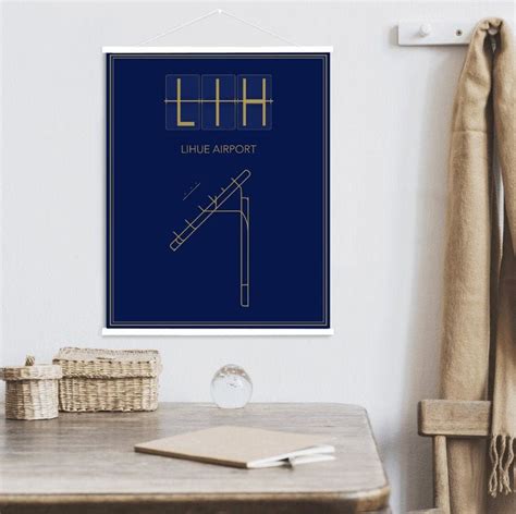 Lihue Hawaii Airport Runway Map Print | Hanging Canvas of Lihue Airport | Printed Marketplace ...