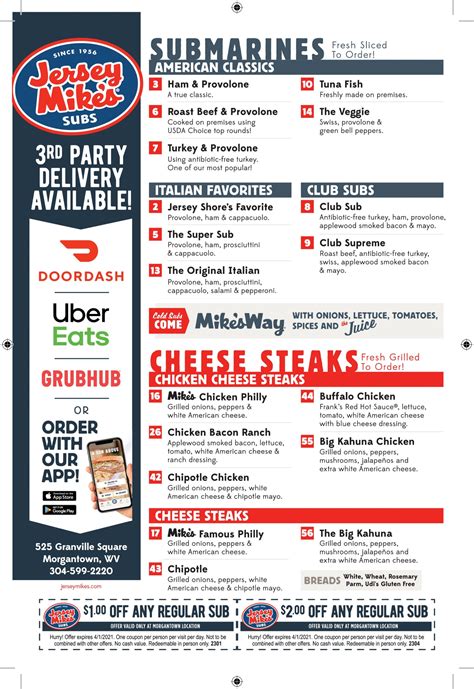 Jersey Mike’s – Morgantown's Menu Guide