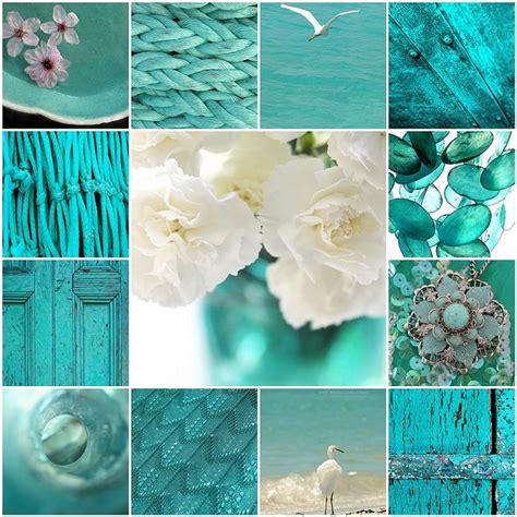 Greenish teal and white | Color schemes, Color collage, Aqua color