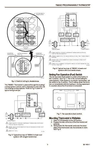 Honeywell T8000C Programmable Thermostat Installation Instructions