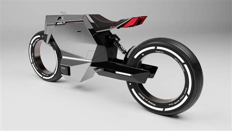 This futuristic 'Tesla' motorbike is a 2-wheeled Cybertruck.